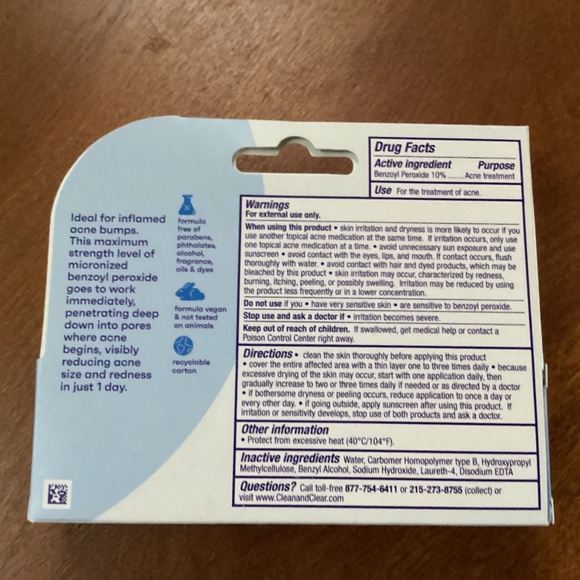 Clean & Clear Persa-Gel 10 Acne Treatment 10% Benzoyl Peroxide NEW - Picture 6 of 7